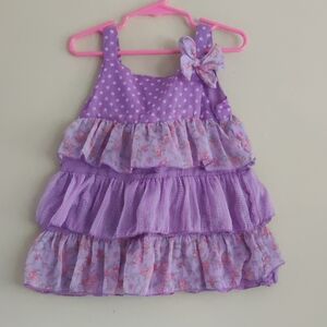 Greendog Lilac Polka Dot Girls Top Dress